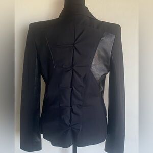 nicole miller 90’s black Jacket Biker Style blazer Lamb Leather Parts Size S